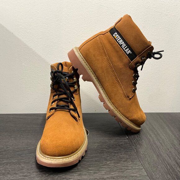 Caterpillar Mens Corduroy Lace-Up Ankle Boots Size 9 Rugged Durable Sole - Picture 8 of 15
